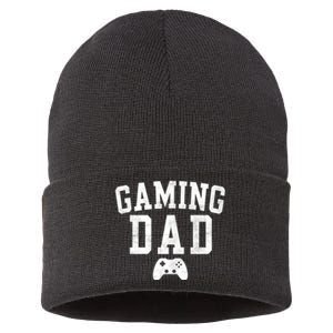 Gaming Dad Classic Bold Font FatherS Day Daddy Sustainable Knit Beanie