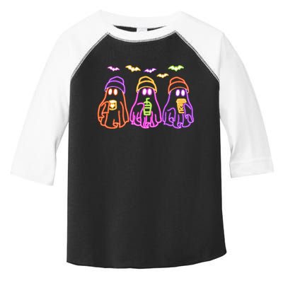 Ghost Drinking Coffee Funny Halloween Costume Coffee Lover Toddler Fine Jersey T-Shirt