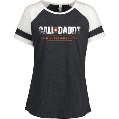 Gamer Dad Call of Daddy Parenting Ops Funny Father's Day Enza Ladies Jersey Colorblock Tee