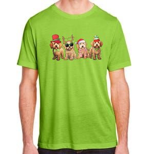 Golden Doodle Christmas Dogs Xmas Lights Christmas Xmas Tree Gift Adult ChromaSoft Performance T-Shirt