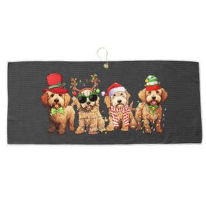 Golden Doodle Christmas Dogs Xmas Lights Christmas Xmas Tree Gift Large Microfiber Waffle Golf Towel