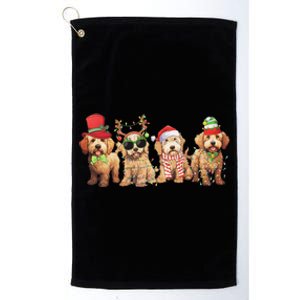 Golden Doodle Christmas Dogs Xmas Lights Christmas Xmas Tree Gift Platinum Collection Golf Towel