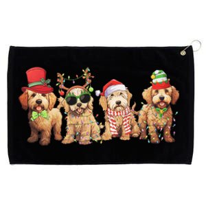 Golden Doodle Christmas Dogs Xmas Lights Christmas Xmas Tree Gift Grommeted Golf Towel