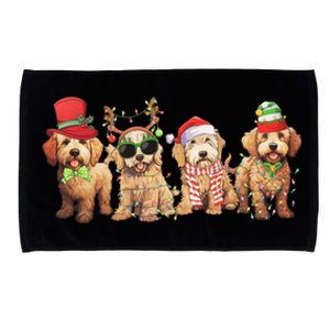 Golden Doodle Christmas Dogs Xmas Lights Christmas Xmas Tree Gift Microfiber Hand Towel