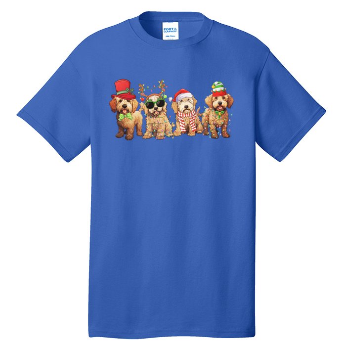 Golden Doodle Christmas Dogs Xmas Lights Christmas Xmas Tree Gift Tall T-Shirt