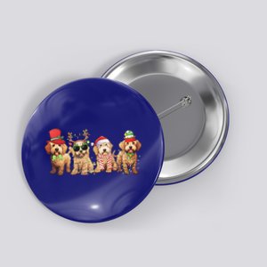 Golden Doodle Christmas Dogs Xmas Lights Christmas Xmas Tree Gift Button