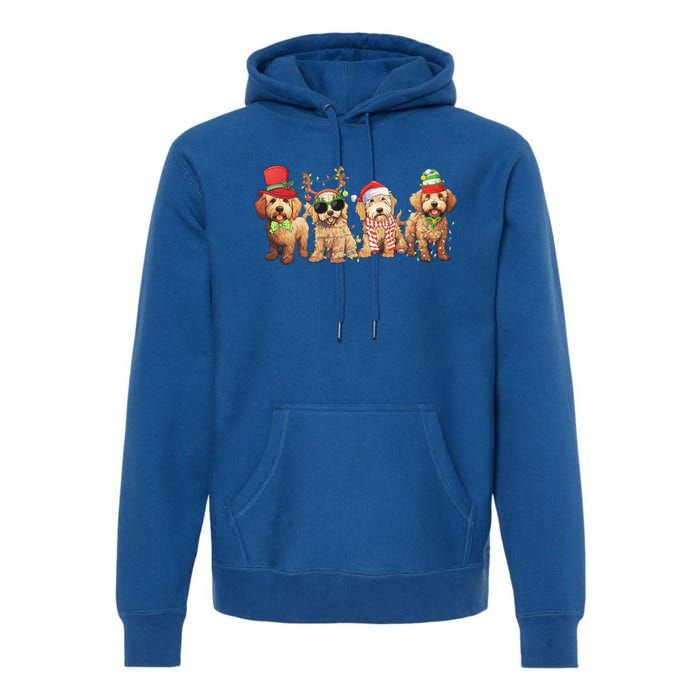 Golden Doodle Christmas Dogs Xmas Lights Christmas Xmas Tree Gift Premium Hoodie