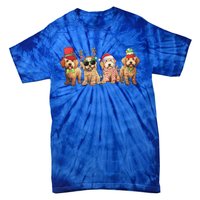 Golden Doodle Christmas Dogs Xmas Lights Christmas Xmas Tree Gift Tie-Dye T-Shirt