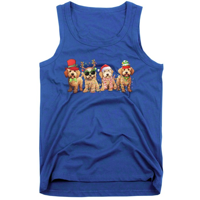 Golden Doodle Christmas Dogs Xmas Lights Christmas Xmas Tree Gift Tank Top