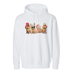 Golden Doodle Christmas Dogs Xmas Lights Christmas Xmas Tree Gift Garment-Dyed Fleece Hoodie