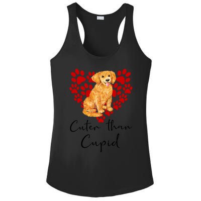 Goldie Dog Cuter Than Cupid Golden Retriever Valentines Day Cute Gift Ladies PosiCharge Competitor Racerback Tank