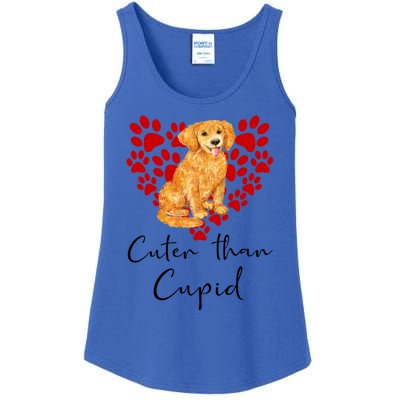 Goldie Dog Cuter Than Cupid Golden Retriever Valentines Day Cute Gift Ladies Essential Tank