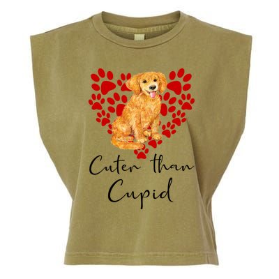 Goldie Dog Cuter Than Cupid Golden Retriever Valentines Day Cute Gift Garment-Dyed Women's Muscle Tee