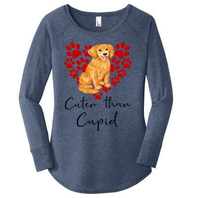 Goldie Dog Cuter Than Cupid Golden Retriever Valentines Day Cute Gift Women's Perfect Tri Tunic Long Sleeve Shirt