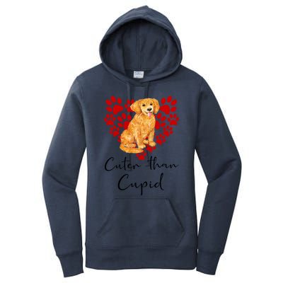 Goldie Dog Cuter Than Cupid Golden Retriever Valentines Day Cute Gift Women's Pullover Hoodie