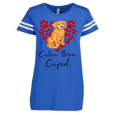 Goldie Dog Cuter Than Cupid Golden Retriever Valentines Day Cute Gift Enza Ladies Jersey Football T-Shirt