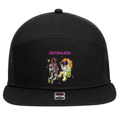 Greatest Dad Cannabis Strain Skywalker Og Weed Design 7 Panel Mesh Trucker Snapback Hat