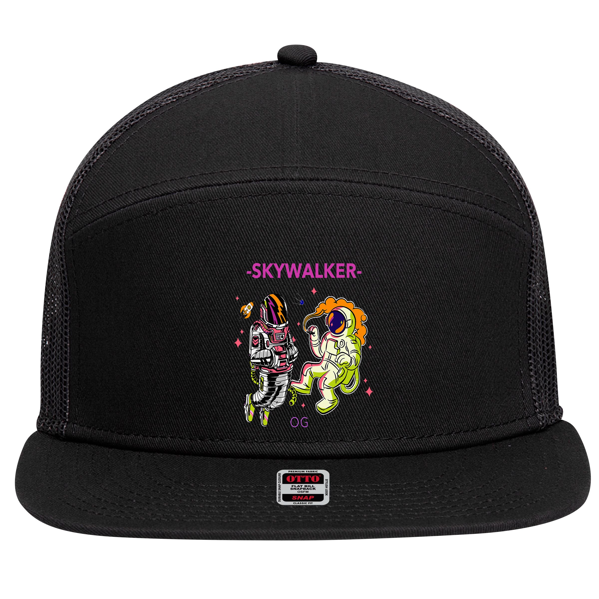 Greatest Dad Cannabis Strain Skywalker Og Weed Design 7 Panel Mesh Trucker Snapback Hat
