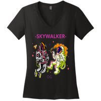 Greatest Dad Cannabis Strain Skywalker Og Weed Design Women's V-Neck T-Shirt