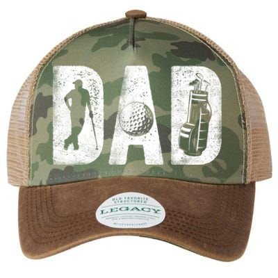 Golfing Dad Classic Bold Font FatherS Day Golf Daddy Legacy Tie Dye Trucker Hat