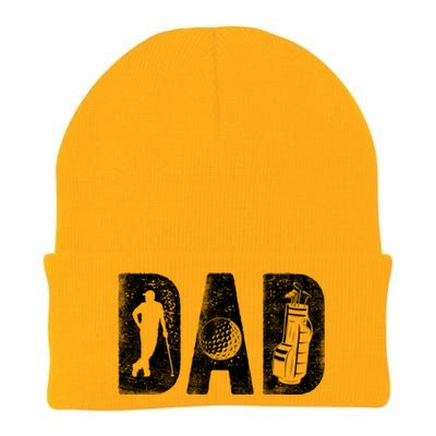 Golfing Dad Classic Bold Font FatherS Day Golf Daddy Knit Cap Winter Beanie