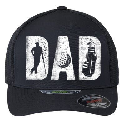 Golfing Dad Classic Bold Font FatherS Day Golf Daddy Flexfit Unipanel Trucker Cap