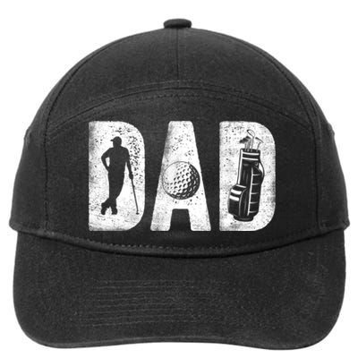 Golfing Dad Classic Bold Font FatherS Day Golf Daddy 7-Panel Snapback Hat