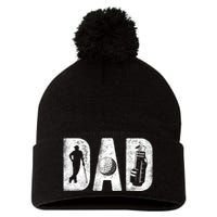 Golfing Dad Classic Bold Font FatherS Day Golf Daddy Pom Pom 12in Knit Beanie