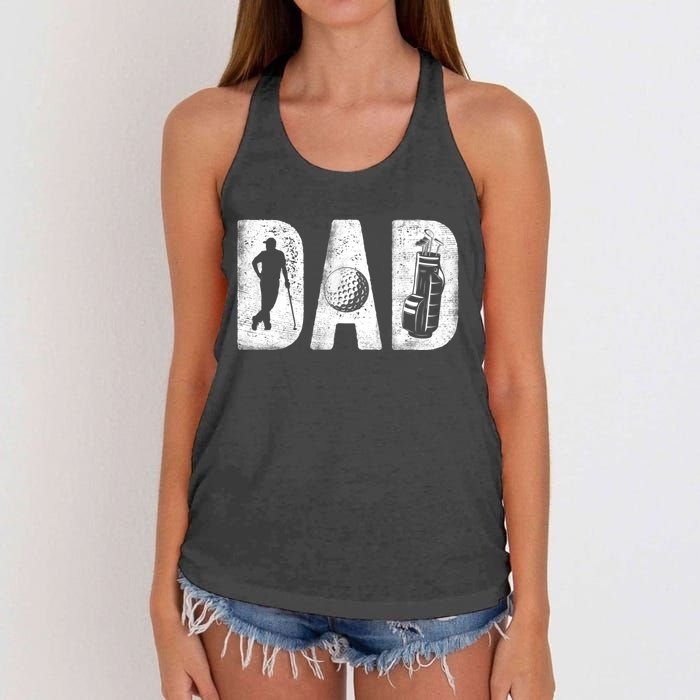 Golfing Dad Classic Bold Font FatherS Day Golf Daddy Women's Knotted Racerback Tank