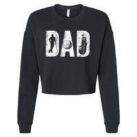 Golfing Dad Classic Bold Font FatherS Day Golf Daddy Cropped Pullover Crew