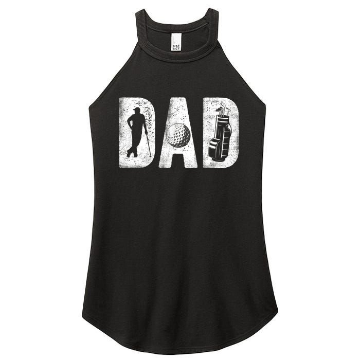 Golfing Dad Classic Bold Font FatherS Day Golf Daddy Women's Perfect Tri Rocker Tank