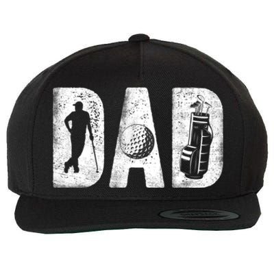 Golfing Dad Classic Bold Font FatherS Day Golf Daddy Wool Snapback Cap