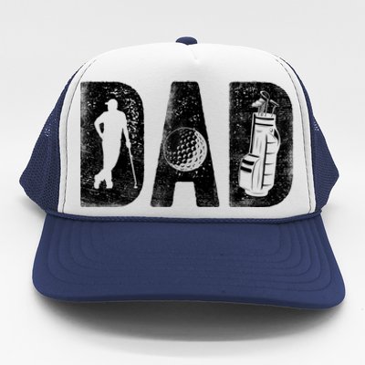 Golfing Dad Classic Bold Font FatherS Day Golf Daddy Trucker Hat