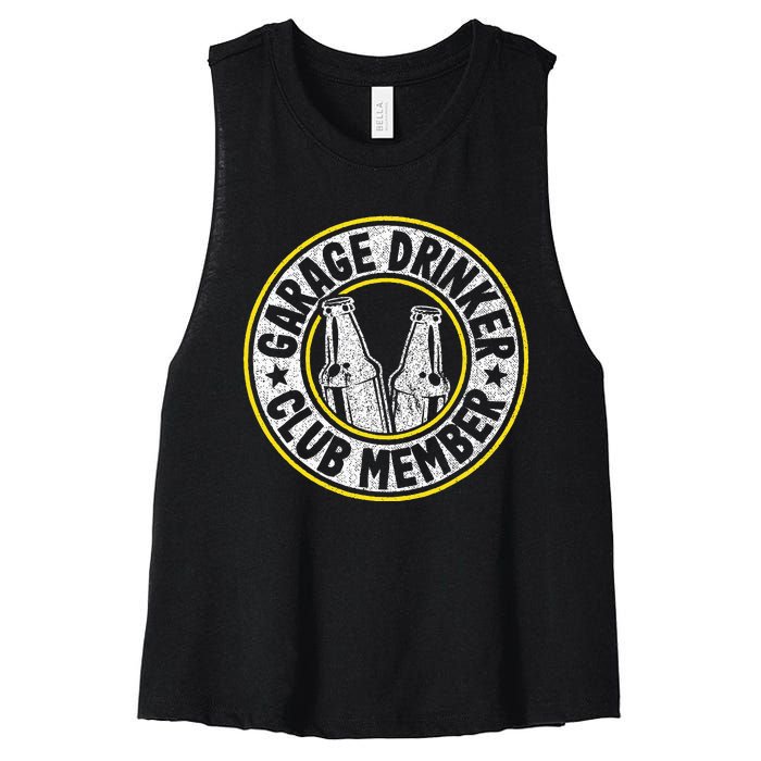 Garage Drinker Club Member Women's Racerback Cropped Tank