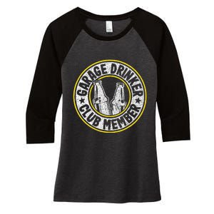 Garage Drinker Club Member Women's Tri-Blend 3/4-Sleeve Raglan Shirt