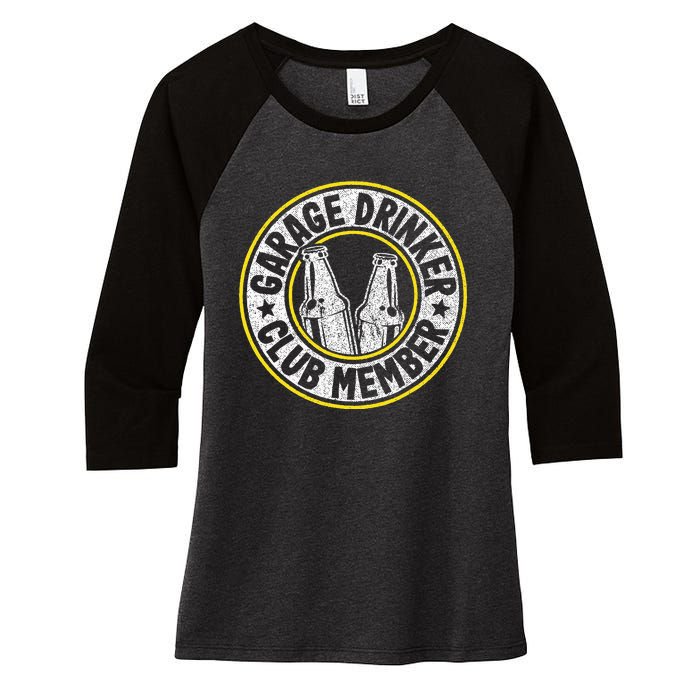 Garage Drinker Club Member Women's Tri-Blend 3/4-Sleeve Raglan Shirt