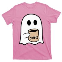 Ghost Drinking Coffee Funny Halloween Costume T-Shirt