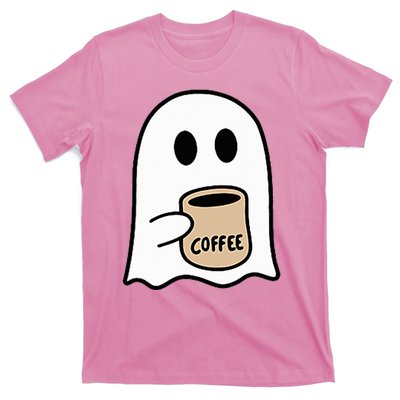 Ghost Drinking Coffee Funny Halloween Costume T-Shirt