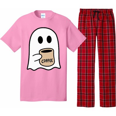 Ghost Drinking Coffee Funny Halloween Costume Pajama Set