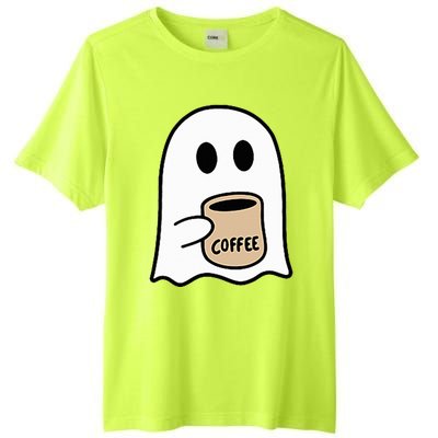 Ghost Drinking Coffee Funny Halloween Costume Tall Fusion ChromaSoft Performance T-Shirt