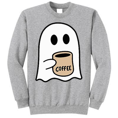 Ghost Drinking Coffee Funny Halloween Costume Sweatshirt