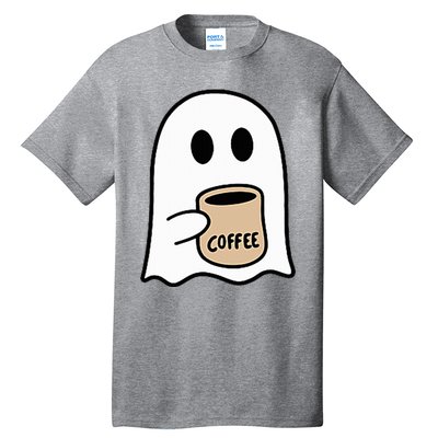 Ghost Drinking Coffee Funny Halloween Costume Tall T-Shirt