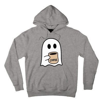 Ghost Drinking Coffee Funny Halloween Costume Tall Hoodie