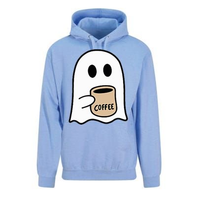 Ghost Drinking Coffee Funny Halloween Costume Unisex Surf Hoodie