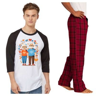 Grandparents Day Celebration Artwork Raglan Sleeve Pajama Set