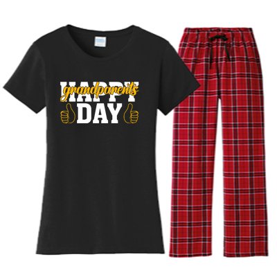 Grandparents Day Celebration Print Women's Flannel Pajama Set