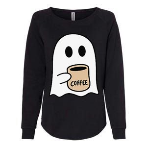 Ghost Drinking Coffee Funny Halloween Costume Coffee Lover Womens California Wash Sweatshirt