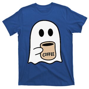 Ghost Drinking Coffee Funny Halloween Costume Coffee Lover T-Shirt