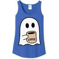 Ghost Drinking Coffee Funny Halloween Costume Coffee Lover Ladies Essential Tank