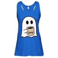 Ghost Drinking Coffee Funny Halloween Costume Coffee Lover Ladies Essential Flowy Tank